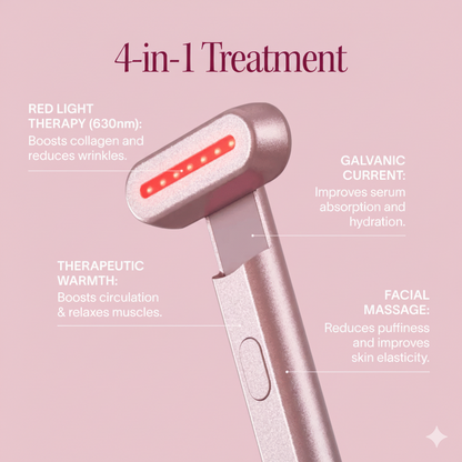 4-in-1 SensifyGlow Skincare Wand with Red Light Therapy