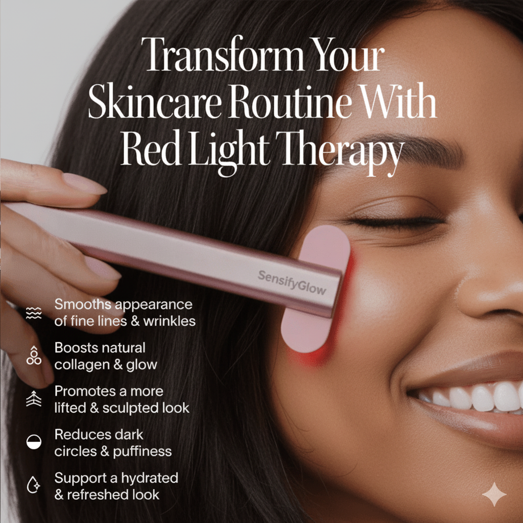 4-in-1 SensifyGlow Skincare Wand with Red Light Therapy