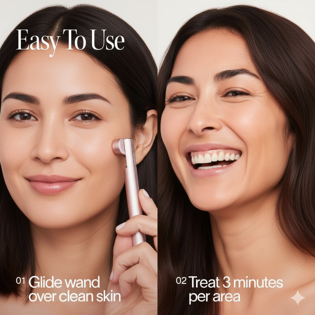 4-in-1 SensifyGlow Skincare Wand with Red Light Therapy